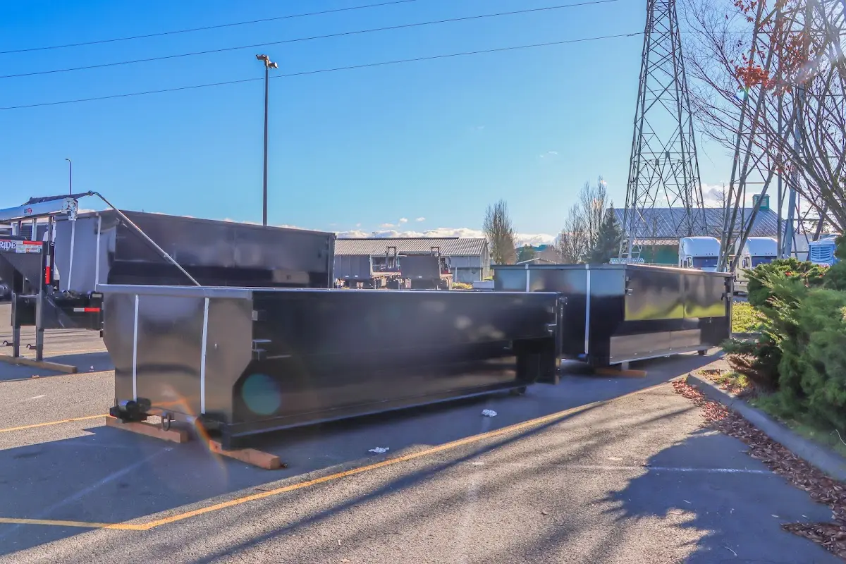 Roll-off dumpster ready for waste disposal at job site for Commercial Dumpster Rental in Toledo